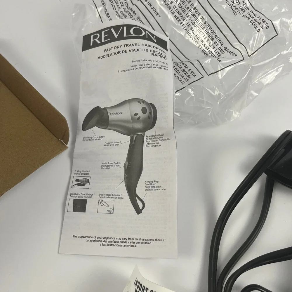 Revlon Compact Convenience Travel Hair Dryer 1875W Dual Voltage Gold RVDR5005 - Picture 6 of 9